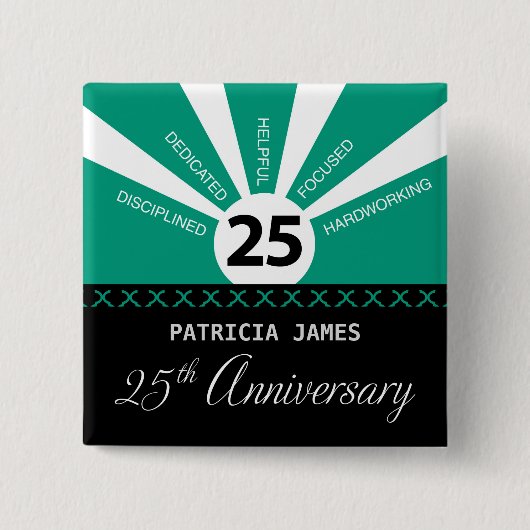 Personalisieren, 25. Jahr Mitarbeiter Jahr Button (Vorderseite)