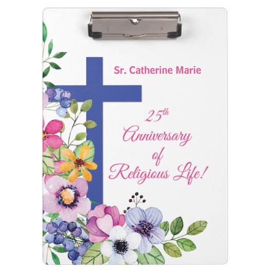Personalisieren, 25-jähriges religiöses Leben Klemmbrett (Vorderseite)