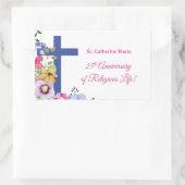 Personalisieren, 25-jähriges religiöses Leben Rechteckiger Aufkleber (Tasche)