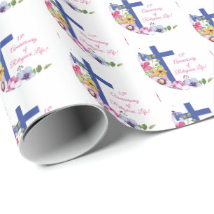 Personalisieren, 35-jähriges religiöses Leben Geschenkpapier