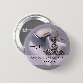 Personalisieren, 40. Ordination Jubiläum Glückwuns Button