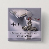 Personalisieren, 40. Ordination Jubiläum Glückwuns Button (Vorderseite)