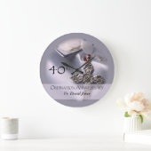 Personalisieren, 40. Ordination Jubiläum Glückwuns Große Wanduhr (Zuhause)