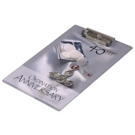 Personalisieren, 40. Ordination Jubiläum Glückwuns Klemmbrett