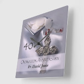Personalisieren, 40. Ordination Jubiläum Glückwuns Quadratische Wanduhr (Winkel)