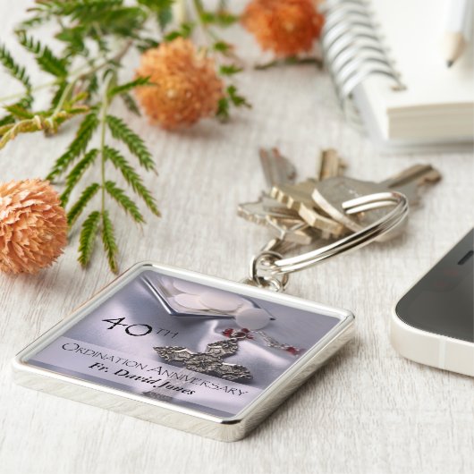 Personalisieren, 40. Ordination Jubiläum Glückwuns Schlüsselanhänger (Seite)