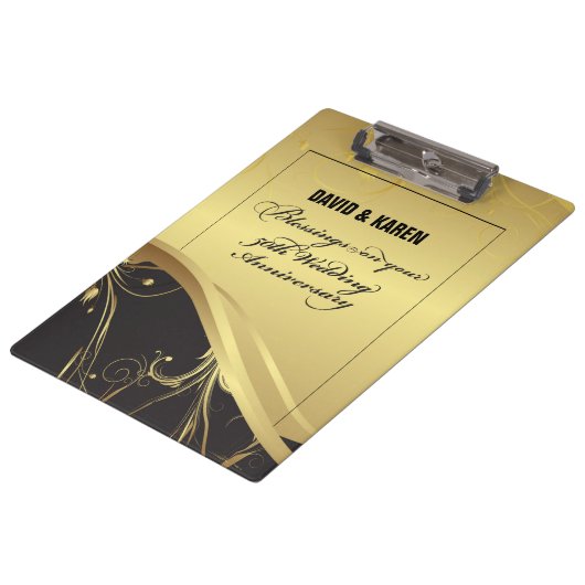 Personalisieren, 50. Hochzeit Jahrestag Religious Klemmbrett (Schrägansicht)