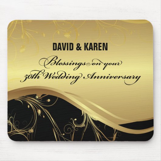 Personalisieren, 50. Hochzeit Jahrestag Religious Mousepad (Vorne)