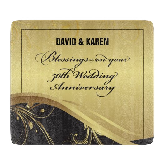 Personalisieren, 50. Hochzeit Jahrestag Religious Schneidebrett (Vorderseite)