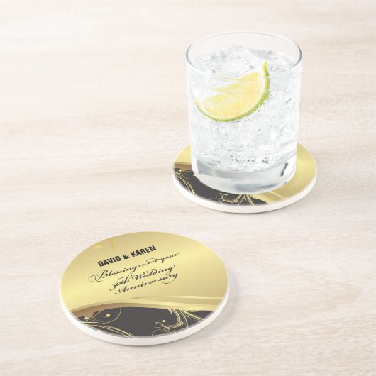 Personalisieren, 50. Hochzeit Jahrestag Religious Untersetzer (Seite)