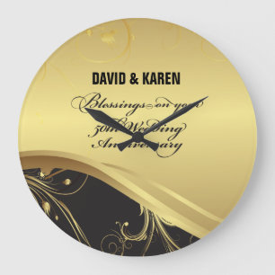 Personalisieren, 50. Hochzeitstag religiös Große Wanduhr