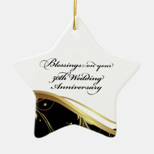 Personalisieren, 50. Hochzeitstag religiös Keramikornament