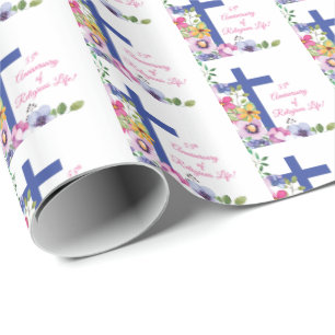 Personalisieren, 55-jähriges religiöses Leben Geschenkpapier