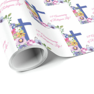 Personalisieren, 55-jähriges religiöses Leben Geschenkpapier