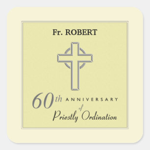 Personalisieren, 60. Geburtstag des Priesters verk Quadratischer Aufkleber