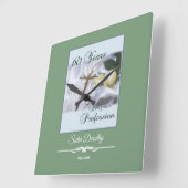 Personalisieren, 60 Jahre religiöser Berufe Quadratische Wanduhr (Winkel)