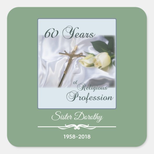 Personalisieren, 60 Jahre religiöser Berufe Quadratischer Aufkleber (Vorderseite)