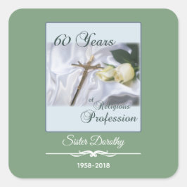 Personalisieren, 60 Jahre religiöser Berufe Quadratischer Aufkleber