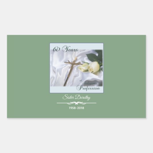 Personalisieren, 60 Jahre religiöser Berufe Rechteckiger Aufkleber (Vorderseite)