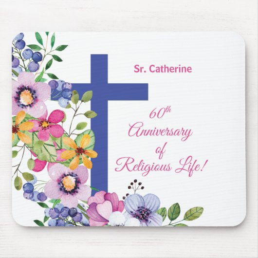 Personalisieren, 60. Jubiläum Nun religiöses Leben Mousepad (Vorne)