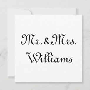 Personalisieren, Anpassen von Nachnamen Mr. & Mrs.