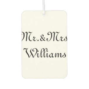 Personalisieren, Anpassen von Nachnamen Mr. & Mrs. Autolufterfrischer