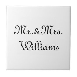 Personalisieren, Anpassen von Nachnamen Mr. & Mrs. Fliese