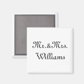 Personalisieren, Anpassen von Nachnamen Mr. & Mrs. Magnet (Vorderseite/Rückseite)
