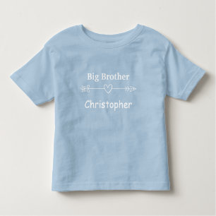 Personalisieren Blue Big Brother Arrow Heart Boho Kleinkind T-shirt