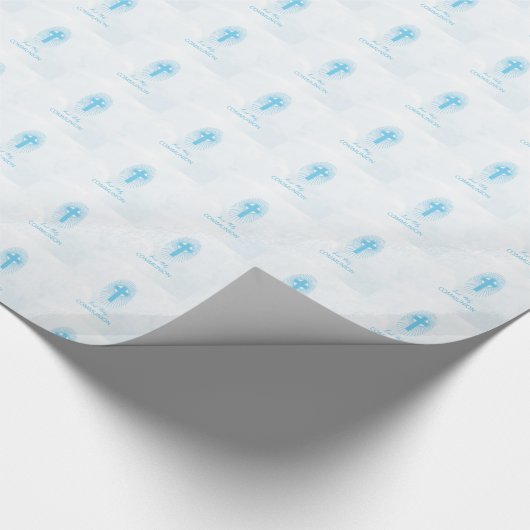 Personalisieren, Blue Boy First Heilige Kommune Cr Geschenkpapier (Ecke)