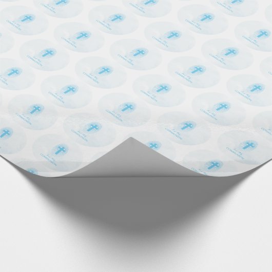 Personalisieren, Blue Boy First Heilige Kommune Cr Geschenkpapier (Ecke)