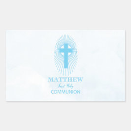 Personalisieren, Blue Boy First Heilige Kommune Cr Rechteckiger Aufkleber