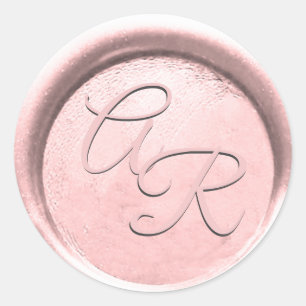 *~* PERSONALISIEREN BLUSH ROSE GOLD Wax Siegel Hoc Runder Aufkleber