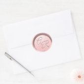 *~* PERSONALISIEREN BLUSH ROSE GOLD Wax Siegel Hoc Runder Aufkleber (Umschlag)