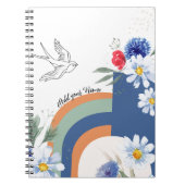 PERSONALISIEREN: BOHO mit Vogel | Notebook-Journal Notizblock (Vorderseite)