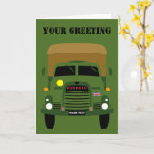 PERSONALISIEREN BRITISH ARMY VETERAN TRUCK KARTE (Gelbe Blume)