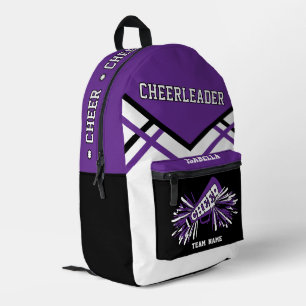 Personalisieren Cheerleader Lila, Schwarz, Weiß Bedruckter Rucksack