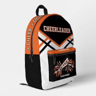 Personalisieren Cheerleader Orange, Schwarz, Wei Bedruckter Rucksack