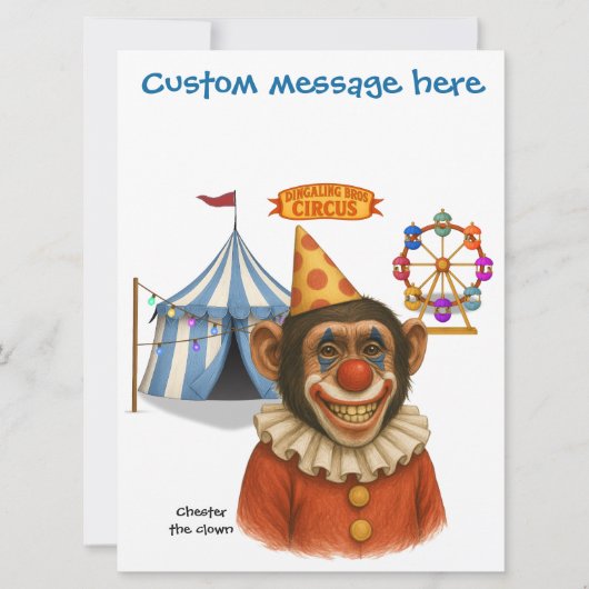 Personalisieren: Chester der Schimpansenclown (Vorderseite)