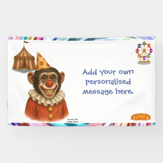 Personalisieren: Chester der Schimpansenclown Banner (Horizontal)