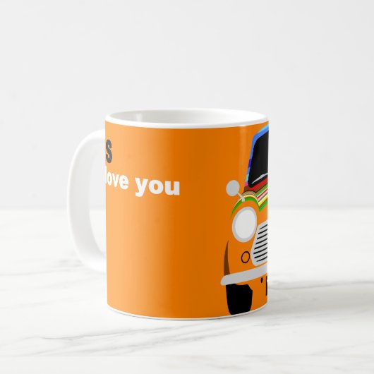 PERSONALISIEREN CLASSIC STRIPEY ORIGINAL MINI CAR KAFFEETASSE (Vorderseite Links)