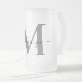 Personalisieren der Anfangsbezeichnung Monogramm Mattglas Bierglas (VorderseiteRechts)