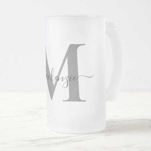 Personalisieren der Anfangsbezeichnung Monogramm Mattglas Bierglas (VorderseiteRechts)