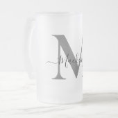 Personalisieren der Anfangsbezeichnung Monogramm Mattglas Bierglas (Vorderseite Links)