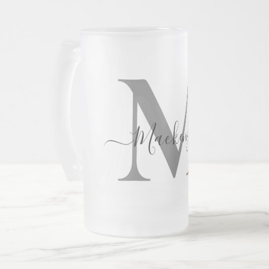 Personalisieren der Anfangsbezeichnung Monogramm Mattglas Bierglas (Vorderseite Links)