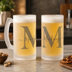Personalisieren der Anfangsbezeichnung Monogramm Mattglas Bierglas