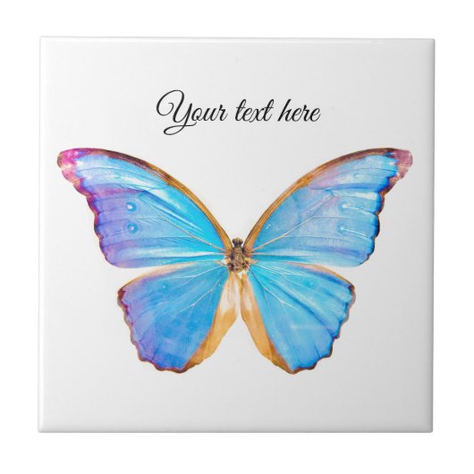 Personalisieren der BLUE BUTTERFLY Keramik Tile Fliese (Vorderseite)