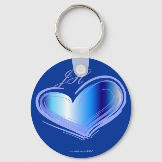 Personalisieren der Blue Heart Keychain Schlüsselanhänger (Vorderseite)