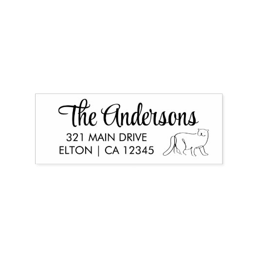 Personalisieren der Cat Script-Rücksendeadresse Gummistempel (Stempel)