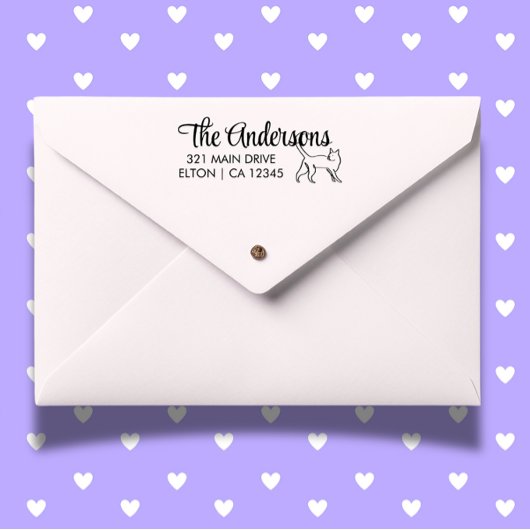 Personalisieren der Cat Script-Rücksendeadresse Permastempel